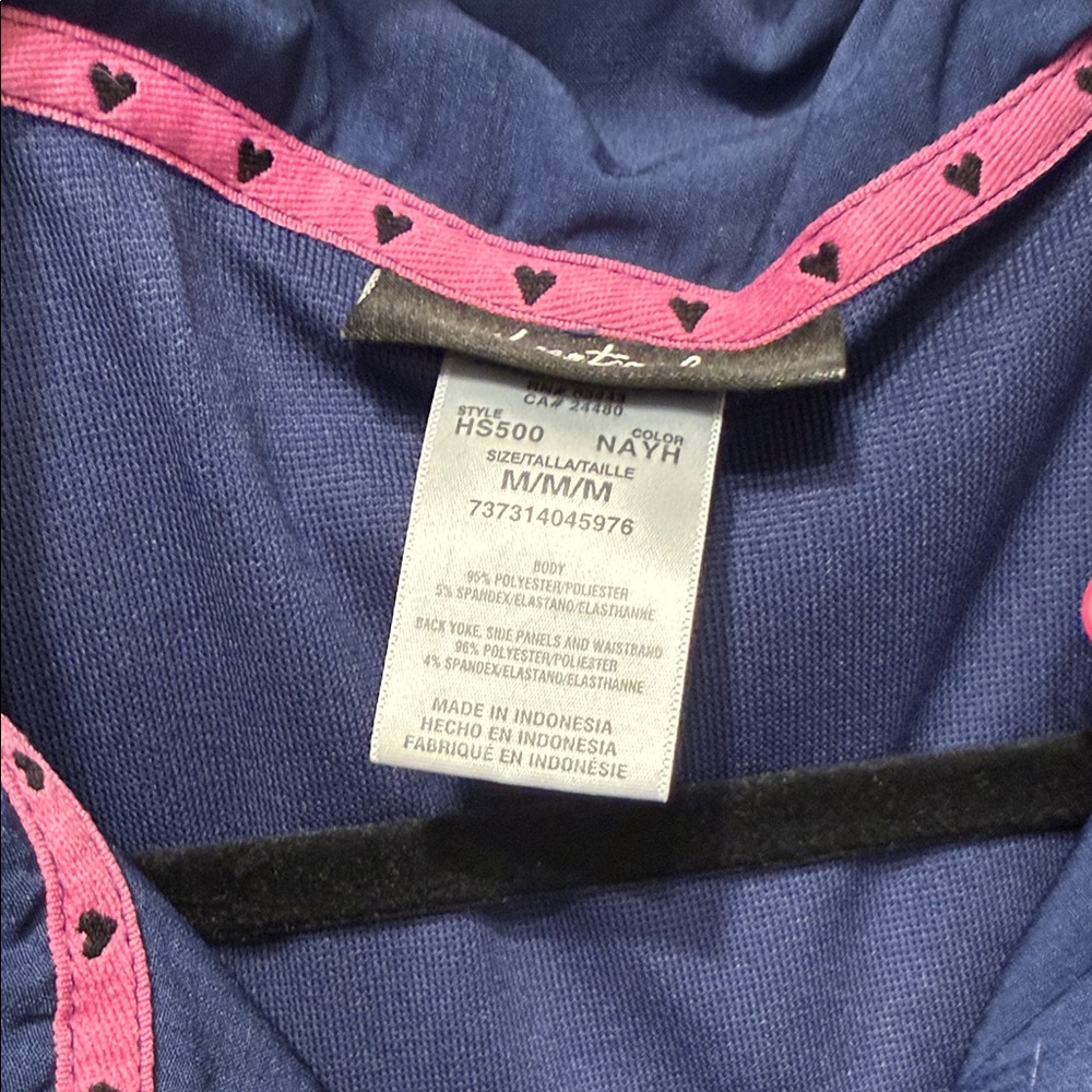Navy HeartSoul Zip-Up Hoodie scrub vest- Medium - Picture 2 of 6